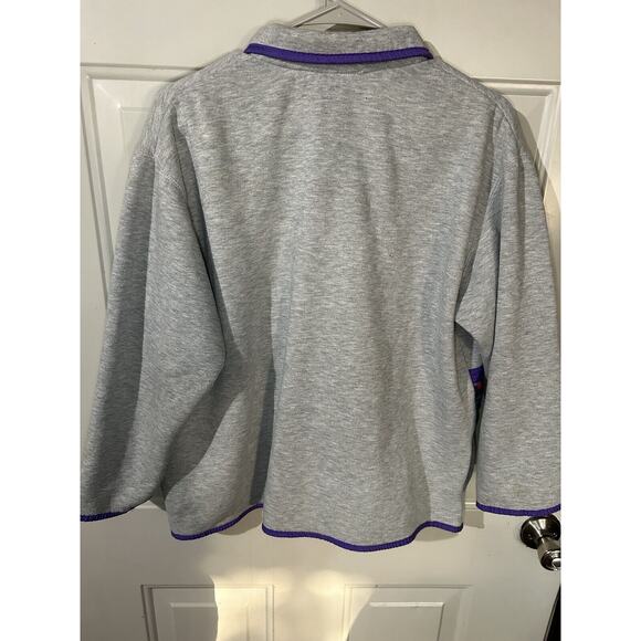 Vintage 80s 90s 1/2 Zip color block Polo sweatshirt Aqua Purple Small - Picture 10 of 10